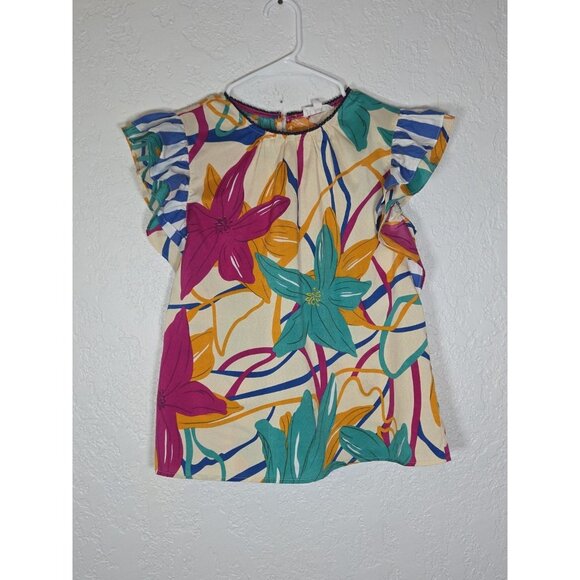 THML Women's Short Sleeve Flutter Sleeve Blouse Size Extra Small - XS - Picture 1 of 5